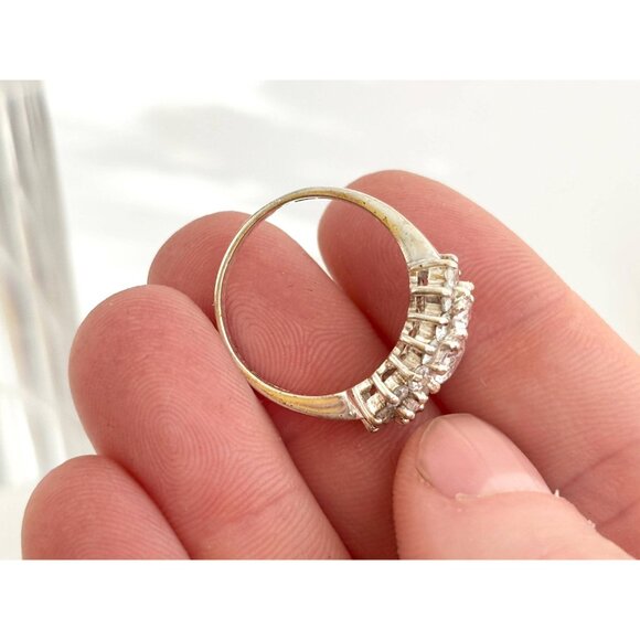 Cocktail Style Multi Gemstone Chunky 925 Sterling Silver Vintage Ring - sz 7 - Picture 11 of 16